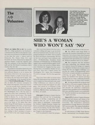 The Alpha Phi Volunteer: She's a Woman Who Won't Say 'No'