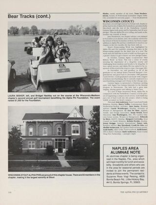 Bear Tracks: Wisconsin (Madison), Spring 1990, Continued. Bear Tracks: Wisconsin (Stout), Spring 1990. Naples Area Alumnae Note