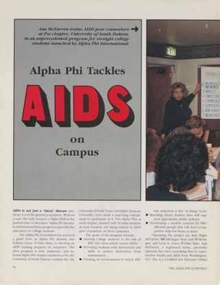 Alpha Phi Tackles AIDS on Campus