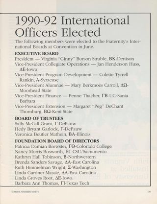 1990-92 International Officers Elected