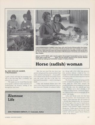 Alumnae Life: Horse(radish) Woman
