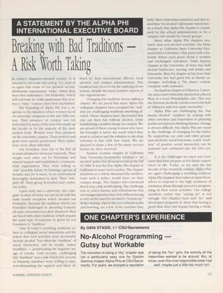 Breaking With Bad Traditions - A Risk Worth Taking. No-Alcohol Programming - Gutsy but Workable