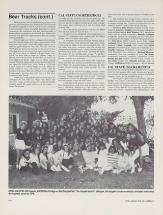 Bear Tracks: Cal State/Long Beach, Fall 1990, Continued. Bear Tracks: Cal State (Northridge), Fall 1990. Bear Tracks: Cal State (Sacramento), Fall 1990