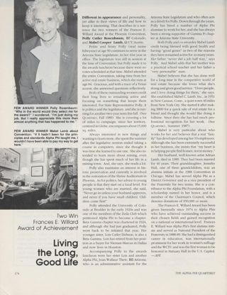 Two Win Frances E. Willard Award of Achievement: Living the Long, Good Life