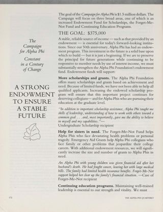 The Campaign for Alpha Phi: A Strong Endowment to Ensure a Stable Future