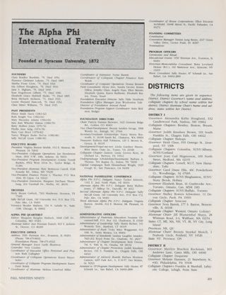 The Alpha Phi International Fraternity Directory, Fall 1990