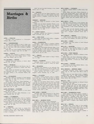Marriages & Births, Winter 1991