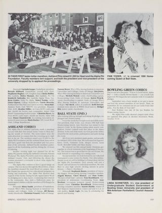 Bear Tracks: Akron (Ohio), Spring 1991, Continued. Bear Tracks: Ashland (Ohio), Spring 1991. Bear Tracks: Ball State (Ind.), Spring 1991. Bear Tracks: Bowling Green (Ohio), Spring 1991