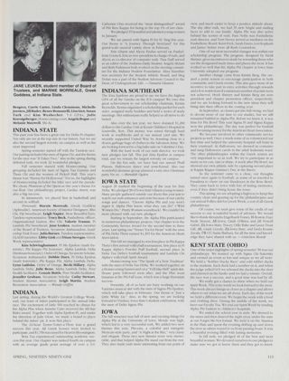Bear Tracks: Illinois, Spring 1991, Continued. Bear Tracks: Indiana State, Spring 1991. Bear Tracks: Indiana, Spring 1991. Bear Tracks: Indiana Southeast, Spring 1991. Bear Tracks: Iowa State, Spring 1991. Bear Tracks: Iowa, Spring 1991. Bear Tracks: Kent State (Ohio), Spring 1991
