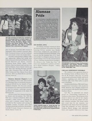 Greener Grows Our Ivy, Spring 1991, Continued. Alumnae Pride: Des Moines, Iowa, Spring 1991. Alumnae Pride: Chicago Northwest Suburban, Spring 1991