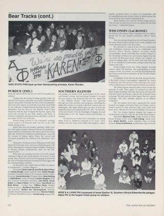 Bear Tracks: Ohio State, Spring 1991, Continued. Bear Tracks: Purdue (Ind.), Spring 1991. Bear Tracks: Southern Illinois, Spring 1991. Bear Tracks: Wisconsin (LaCrosse), Spring 1991