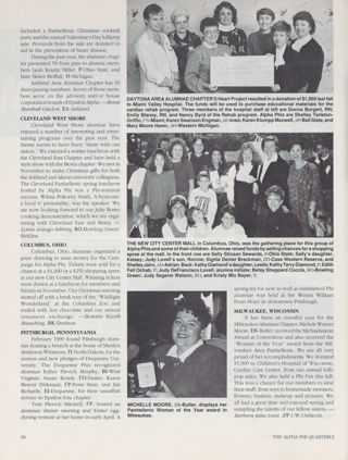 Alumnae Pride: Ashland, Ohio, Spring 1991, Continued. Alumnae Pride: Cleveland West Shore, Spring 1991. Alumnae Pride: Columbus, Ohio, Spring 1991. Daytona Area Alumnae Chapter Check Presentation Photograph, Spring 1991. Alumnae Pride: Pittsburgh, Pennsylvania, Spring 1991. Alumnae Pride: Milwaukee, Wisconsin, Spring 1991