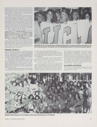 Bear Tracks: DePauw (Ind.), Spring 1991, Continued. Bear Tracks: Drake (Iowa), Spring 1991. Spirited UCLA Phis Parading Down Westwood Boulevard Photograph, Spring 1991. Bear Tracks: Eastern Illinois, Spring 1991