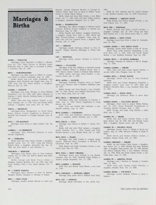 Marriages & Births, Spring 1991