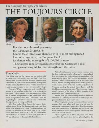 The Campaign for Alpha Phi Salutes the Toujours Circle