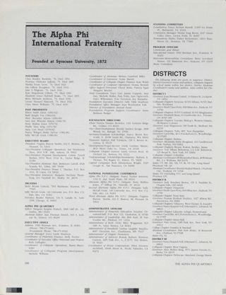 The Alpha Phi International Fraternity Directory, Fall 1991
