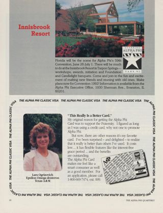 Innisbrook Resort. The Alpha Phi Classic Visa Advertisement, Winter 1992