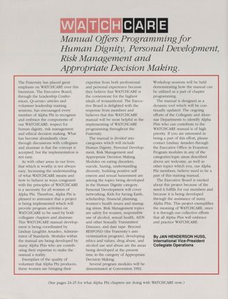 Watchcare Manual Offers Programming for Human Dignity, Personal Development, Risk Management, and Appropriate Decision Making