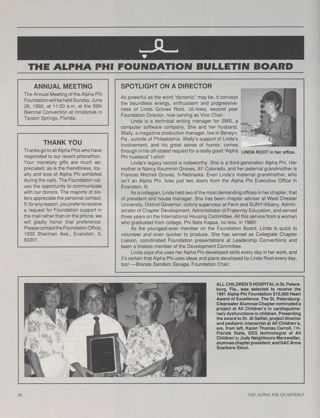 The Alpha Phi Foundation Bulletin Board