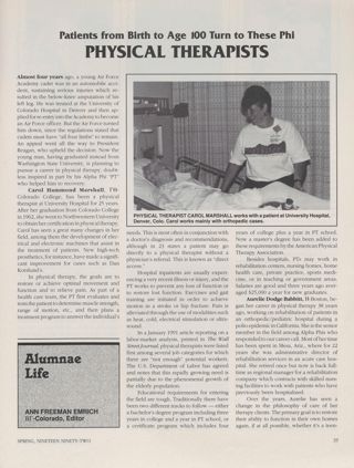 Alumnae Life: Patients From Birth to Age 100 Turn to These Phi Physical Therapists