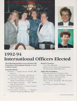1992-94 International Officers Elected