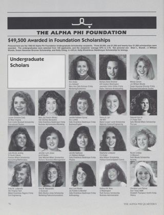 The Alpha Phi Foundation: $49,500 Awarded in Foundation Scholarships