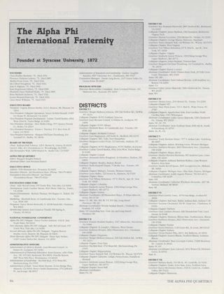 The Alpha Phi International Fraternity Directory, Fall 1992