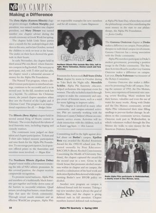 On Campus: Making a Difference: Eastern Illinois, Spring 1994. On Campus: Making a Difference: Illinois, Spring 1994. On Campus: Making a Difference: Northern Illinois, Spring 1994. On Campus: Making a Difference: Ball State, Spring 1994. On Campus: Making a Difference: Butler, Spring 1994. On Campus: Making a Difference: Drake, Spring 1994