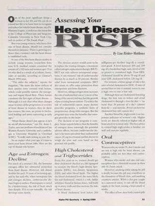 Assessing Your Heart Disease Risk