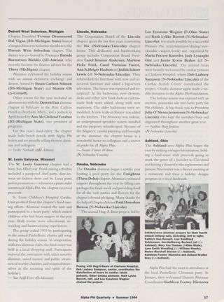 Alumnae Focus: Alumnae Pride: Detroit West Suburban, Michigan, Summer 1994. Alumnae Focus: Alumnae Pride: St. Louis Gateway, Missouri, Summer 1994. Alumnae Focus: Alumnae Pride: Lincoln, Nebraska, Summer 1994. Alumnae Focus: Alumnae Pride: Omaha, Nebraska, Summer 1994. Alumnae Focus: Alumnae Pride: Ashland, Ohio, Summer 1994