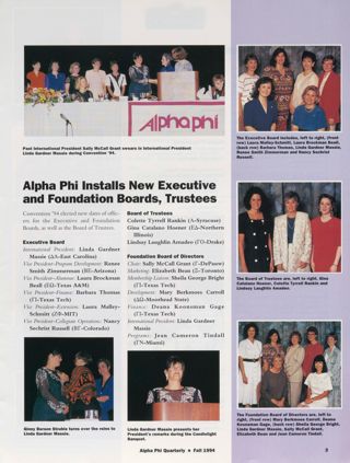 Convention '94: Alpha Phi Installs New Executive and Foundation Boards, Trustees