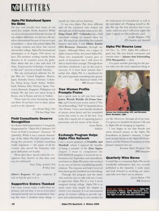 Letters, Winter 1995