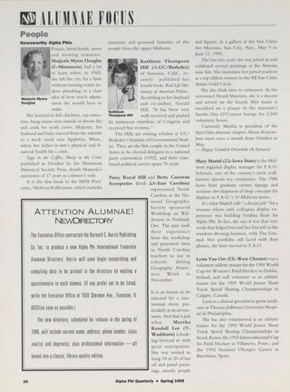 Alumnae Focus: People: Newsworthy Alpha Phis, Spring 1995. Attention Alumnae! New Directory