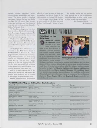 Letters, Summer 1995, Continued. Small World: Phis Meet on the High Seas. Fall 1995 Founders' Day and District/State Day Celebrations
