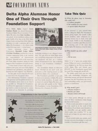 Alpha Phi Foundation News, Fall 1995
