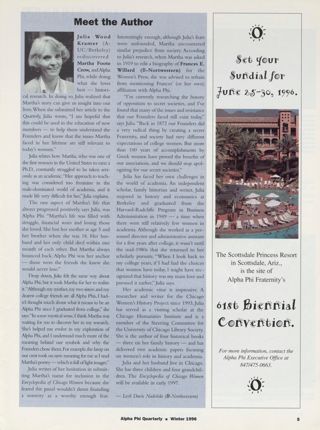 Meet the Author, Winter 1996. 61st Biennial Convention Advertisement, Winter 1996