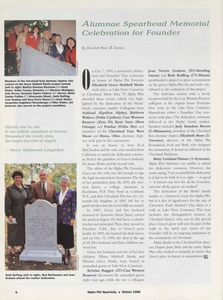 Alumnae Spearhead Memorial Celebration for Founder