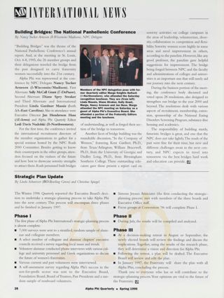 Building Bridges: The National Panhellenic Conference. Strategic Plan Update