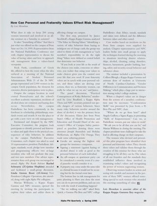 How Can Personal and Fraternity Values Effect [sic] Risk Management?