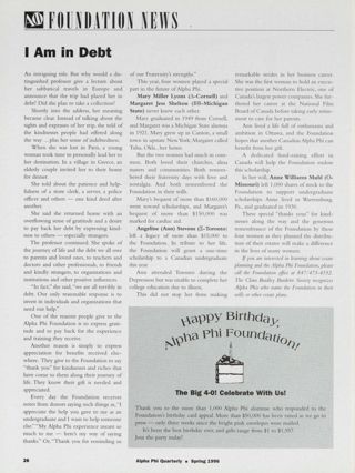 Alpha Phi Foundation News, Spring 1996