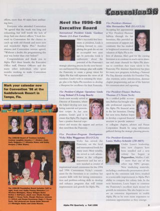 Convention '96, Continued. Convention '96: Meet the 1996-98 Executive Board