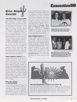 Convention '96: Ursa Major Awards. Quarterly Roundtables Formed at Convention '96