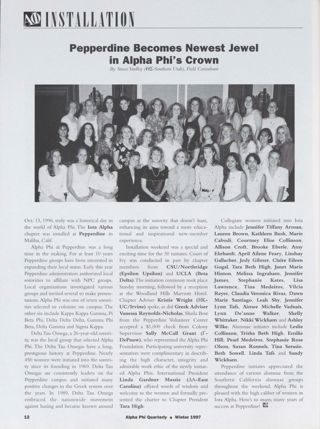 Pepperdine Becomes Newest Jewel in Alpha Phi's Crown