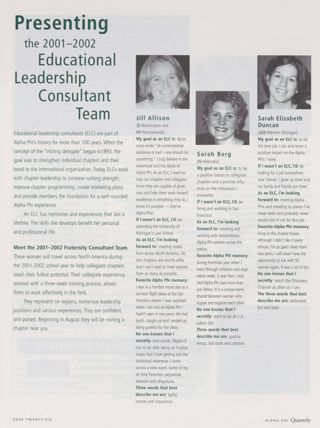 Presenting the 2001-2002 Educational Leadership Consultant Team