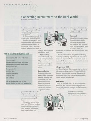 Connecting Recruitment to the Real World