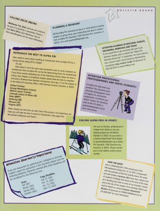 Bulletin Board, Summer 2001
