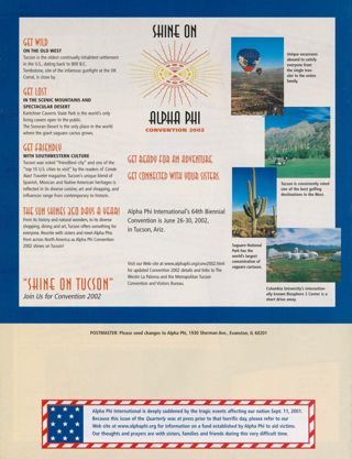 Alpha Phi Convention 2002 Advertisement, Fall 2001