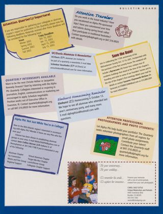 Bulletin Board, Fall 2001