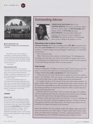 On Campus: Wisconsin (Iota), Winter 2002, Continued. On Campus: Wisconsin/Stout (Gamma Sigma), Winter 2002. On Campus: Bishop's (Eta Chi), Winter 2002. On Campus: Outstanding Adviser, Winter 2002