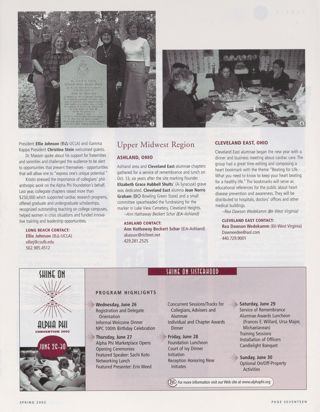 Alumnae Pride: Long Beach, Calif., Spring 2002, Continued. Alumnae Pride: Ashland, Ohio, Spring 2002. Alumnae Pride: Cleveland East, Ohio, Spring 2002. Shine on Sisterhood
